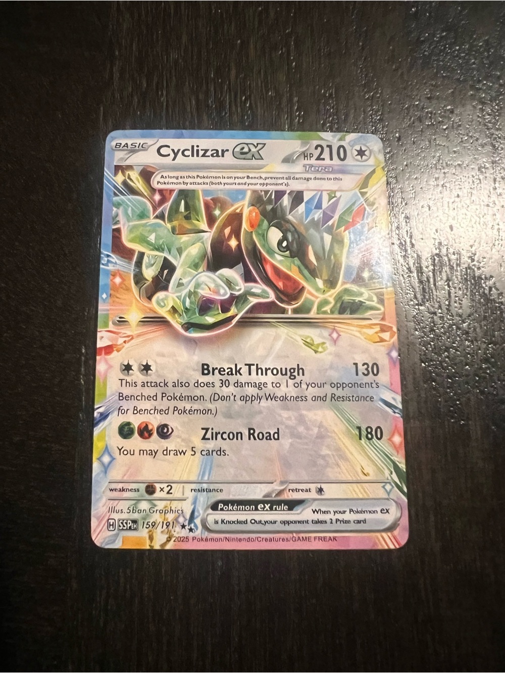 Pokemon Cyclizar ex Card — Green Multicolor Holo
